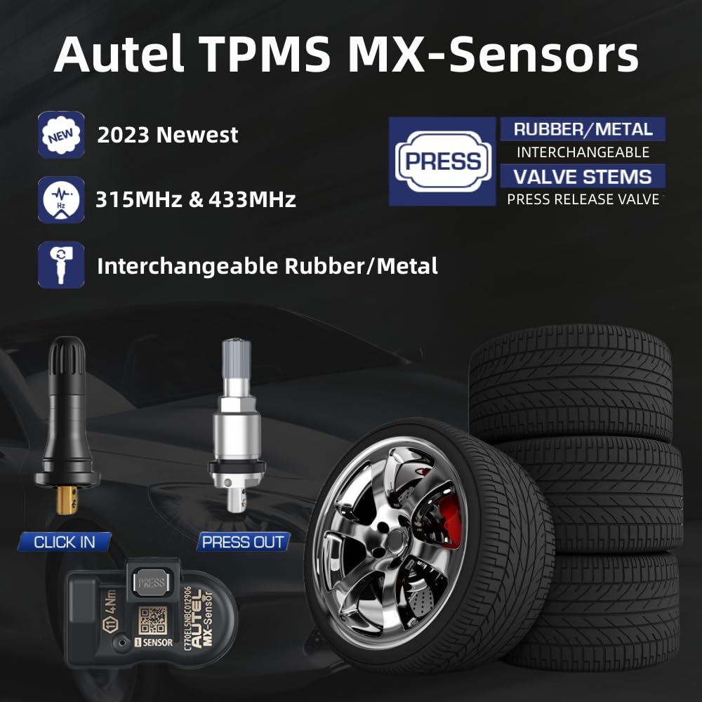Autel MX-Sensor rubber valve detail enabling press-in quick installation