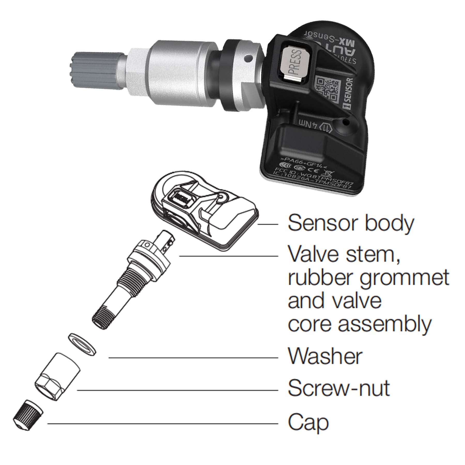 Autel MX sensor series number engraved for traceability and quality control