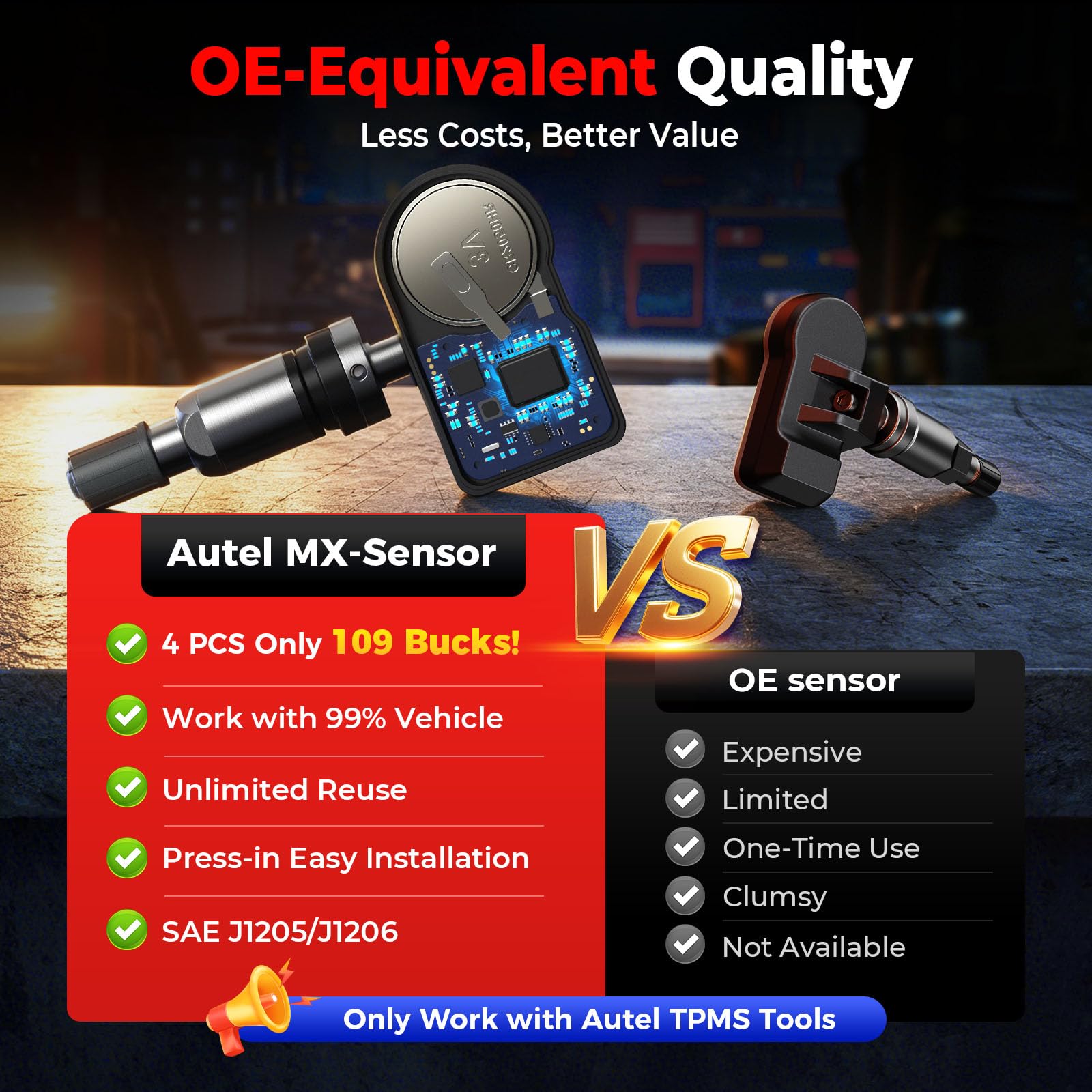 Autel MX-Sensor next to ruler to show compact size and lightweight