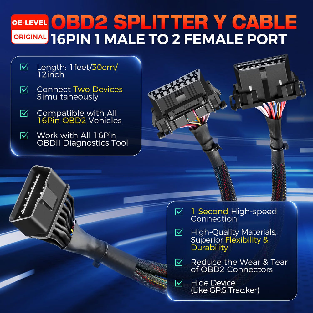 Autel full-length 1ft Y splitter cable on white background for compact use