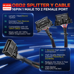 Autel full-length 1ft Y splitter cable on white background for compact use