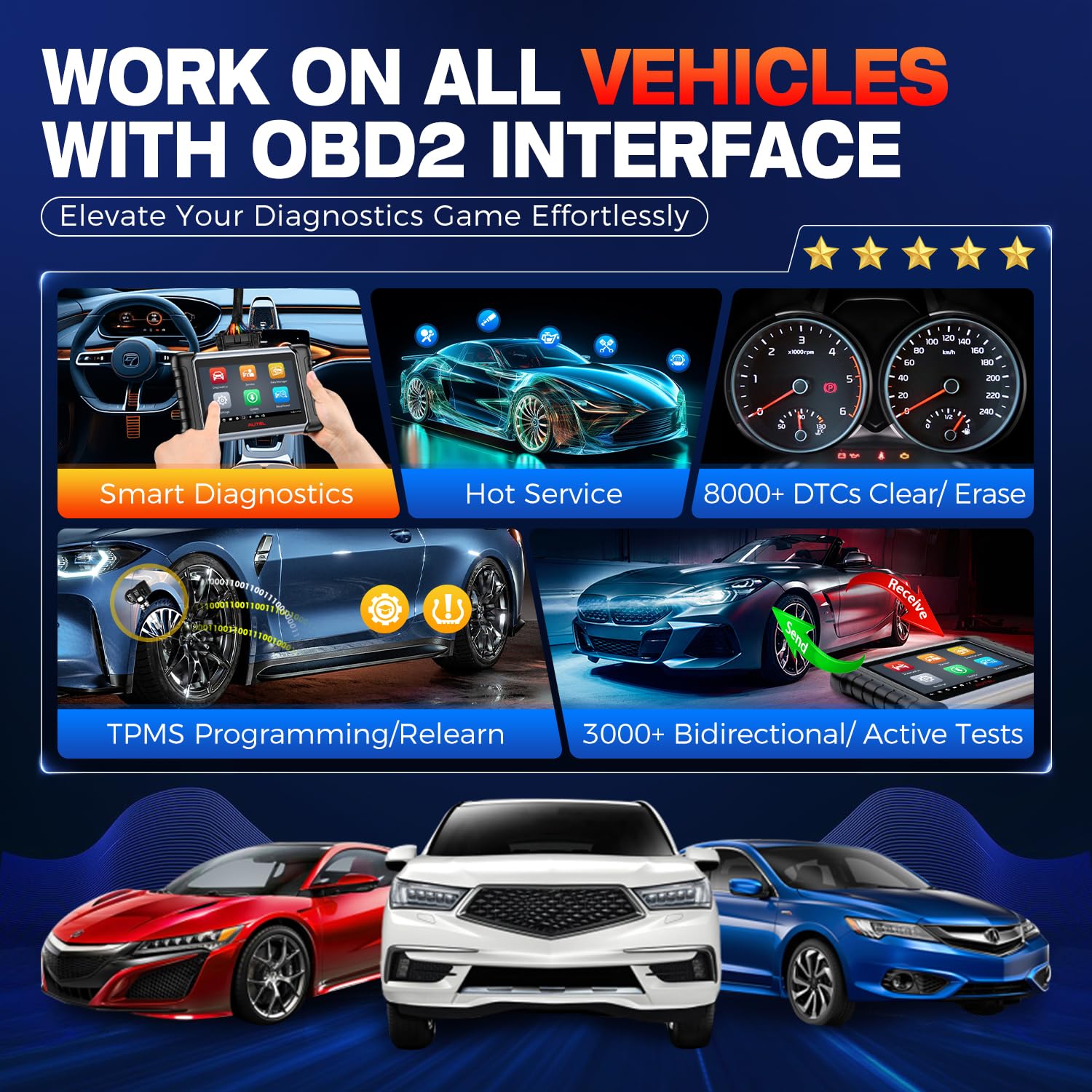 Autel cable held in hand to show 1ft scale and portable workshop benefit