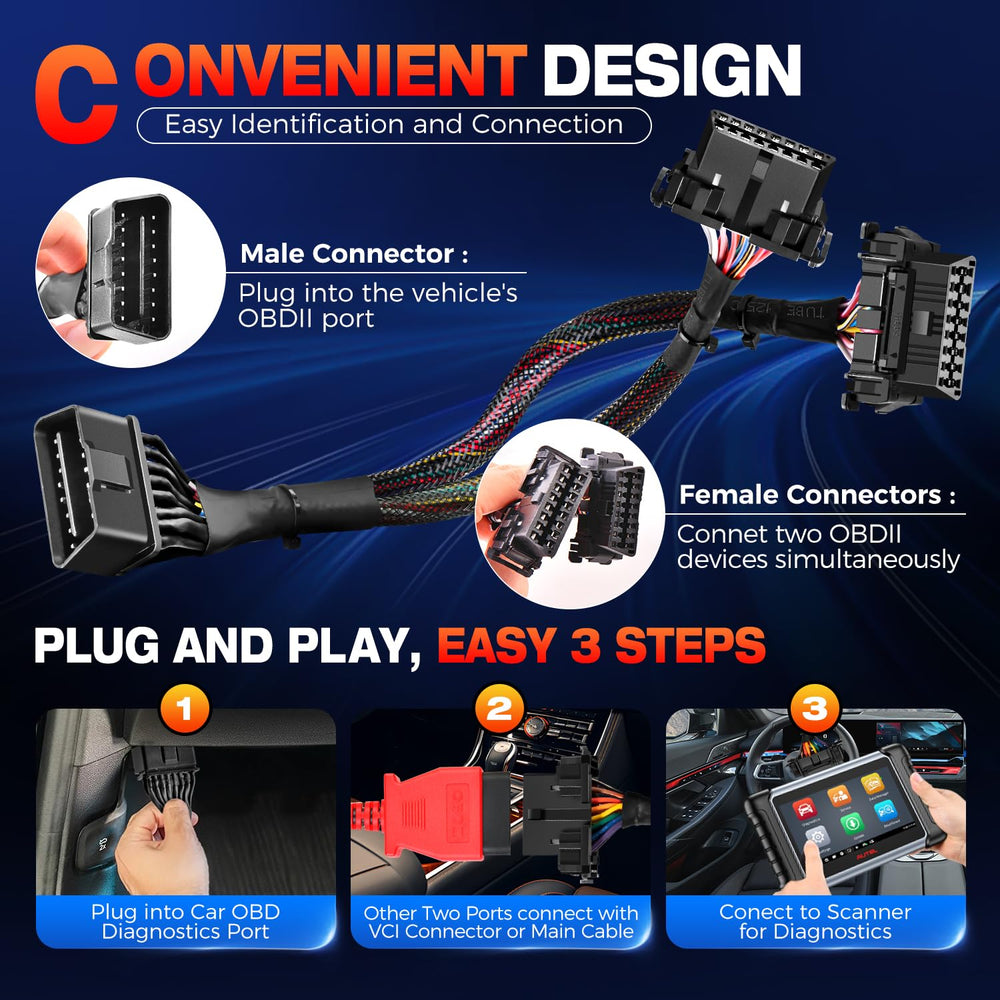 Autel split end with two female ports enabling two devices simultaneously