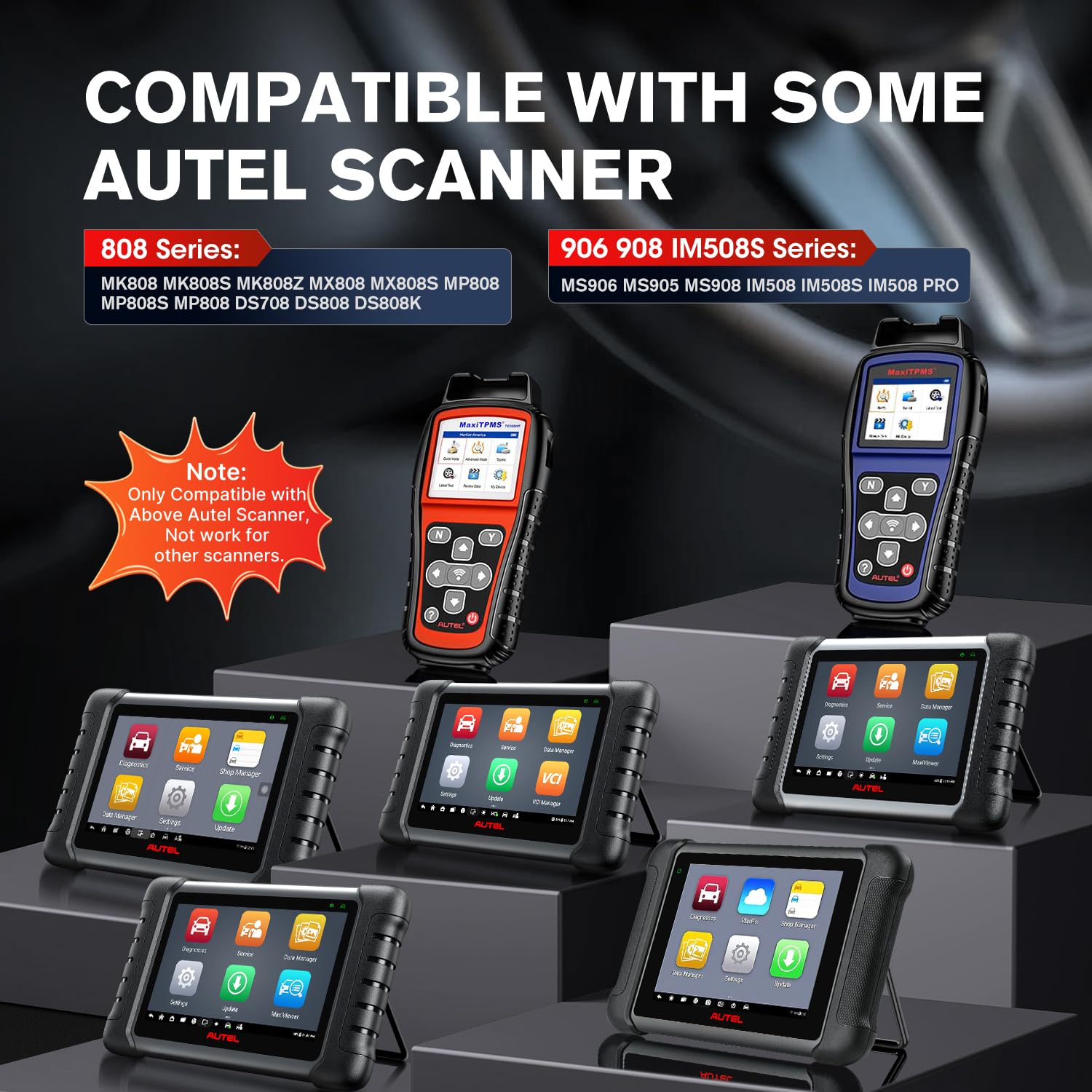 Autel 15‑pin scanner end detail with thumbscrews for stable connection