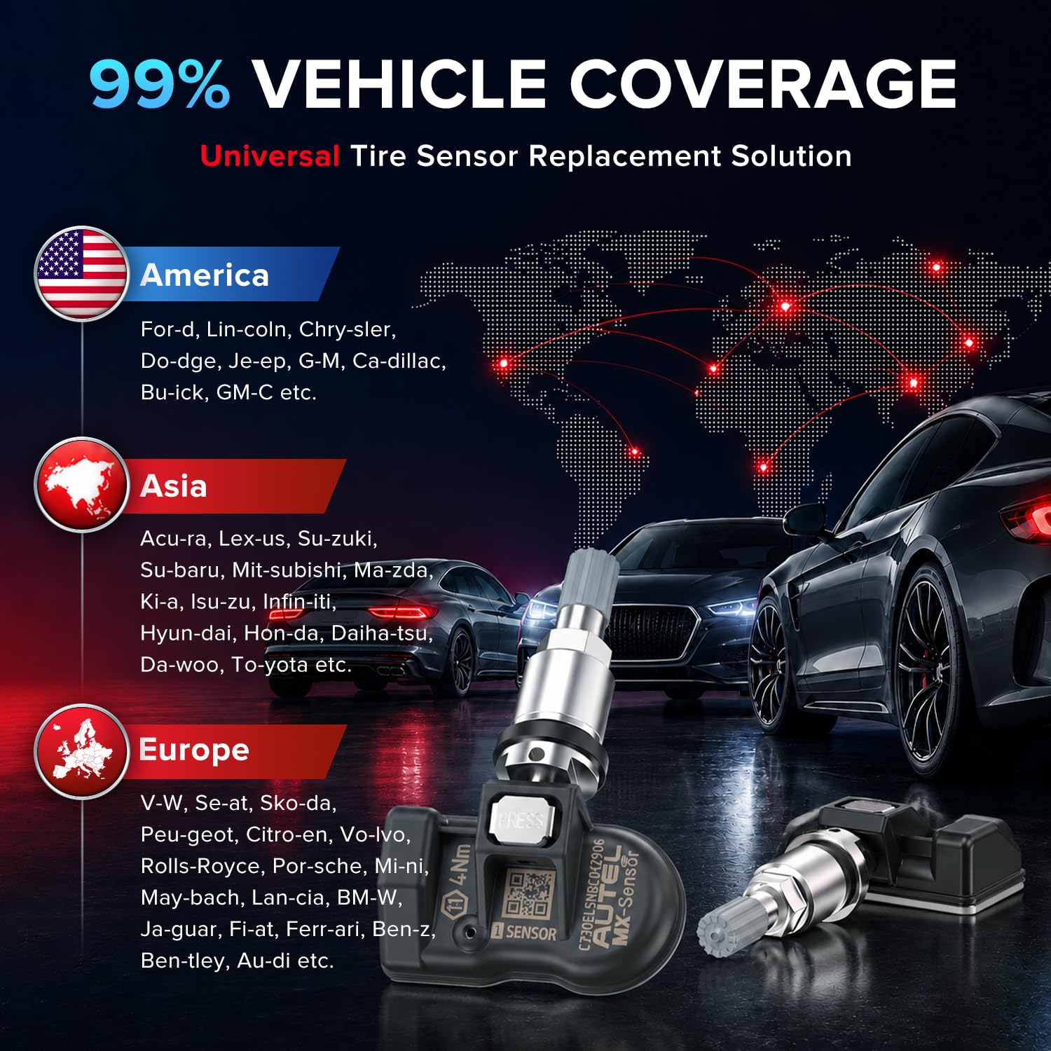 Autel MX-Sensor installed on wheel showing reliable fit and service benefit