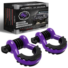 AUTMATCH front view of two 3/4" D ring shackles showing robust build and fit