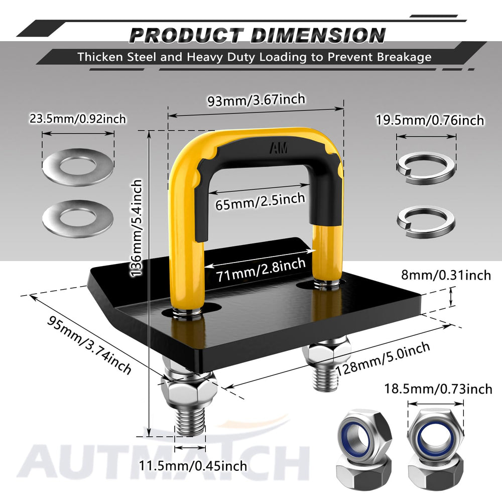 AUTMATCH laid-out hardware kit showing washers nuts and components for simple install