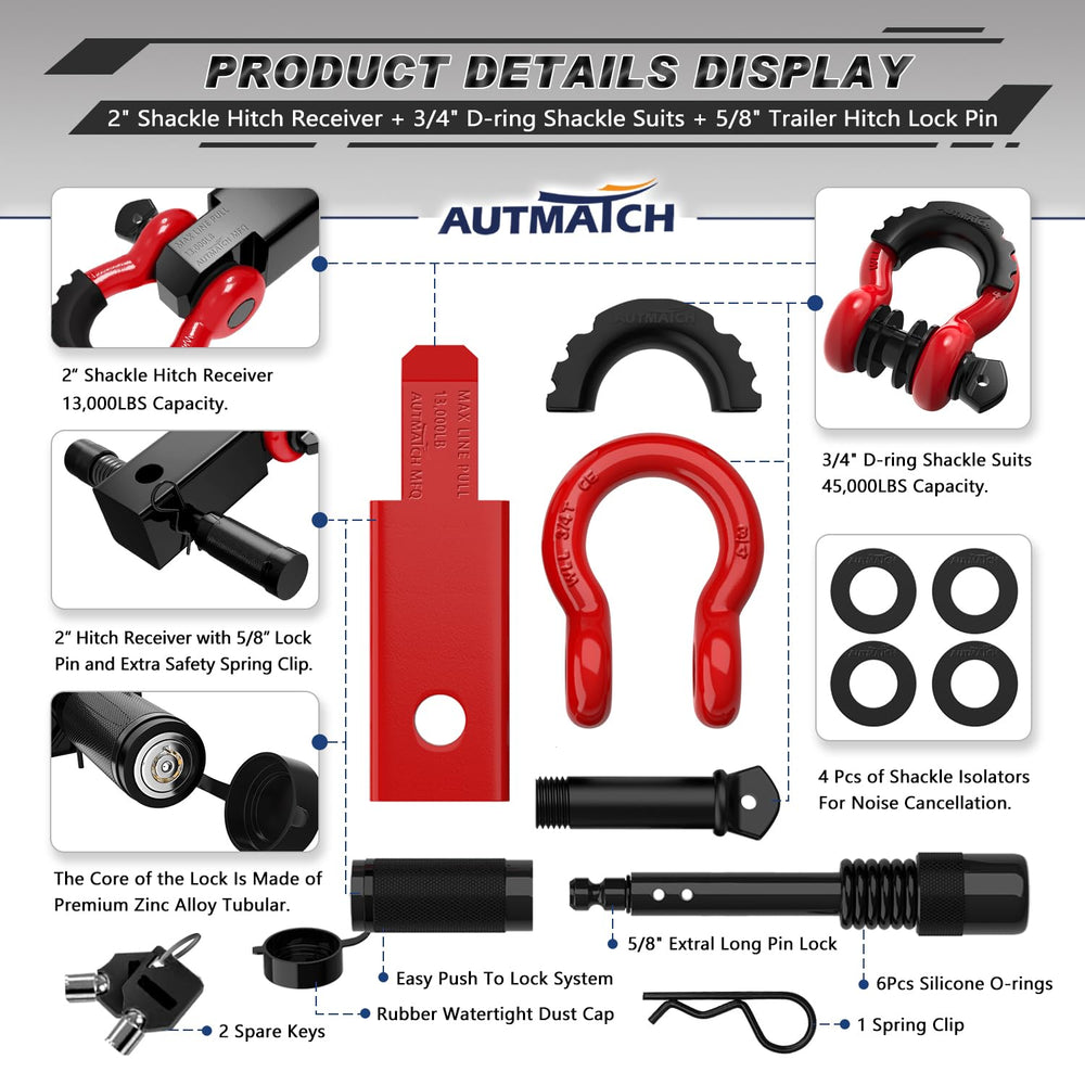 AUTMATCH anti-theft lock pin close-up providing theft protection and secure attachment