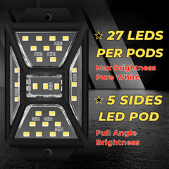Auto Buero closeup of pod 27 LED array highlighting brighter illumination