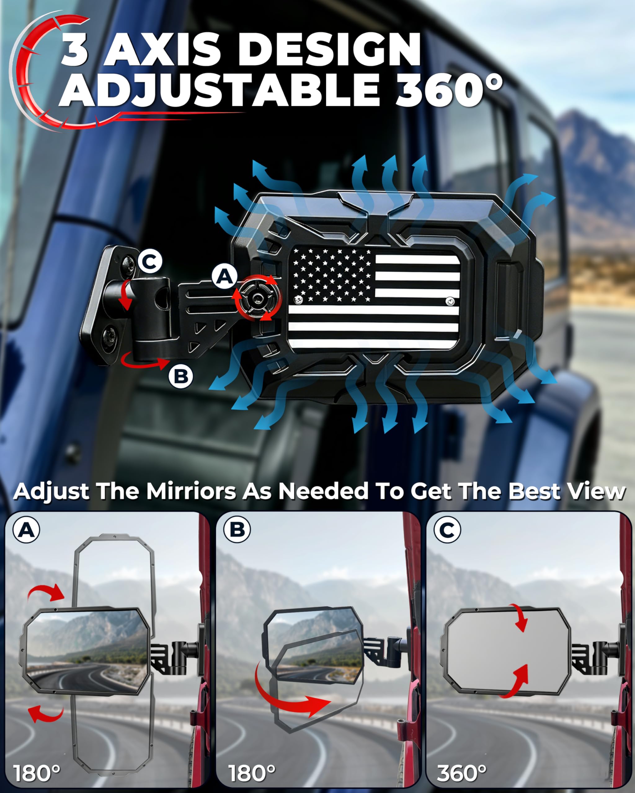 Auto Buero folded mirror protecting unit from trail impacts