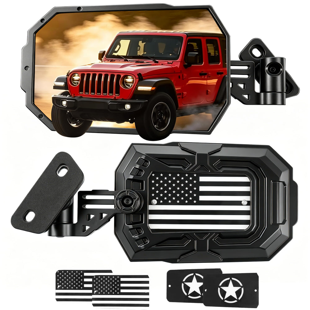 Auto Buero front view assembled mirror showing wide-angle benefit