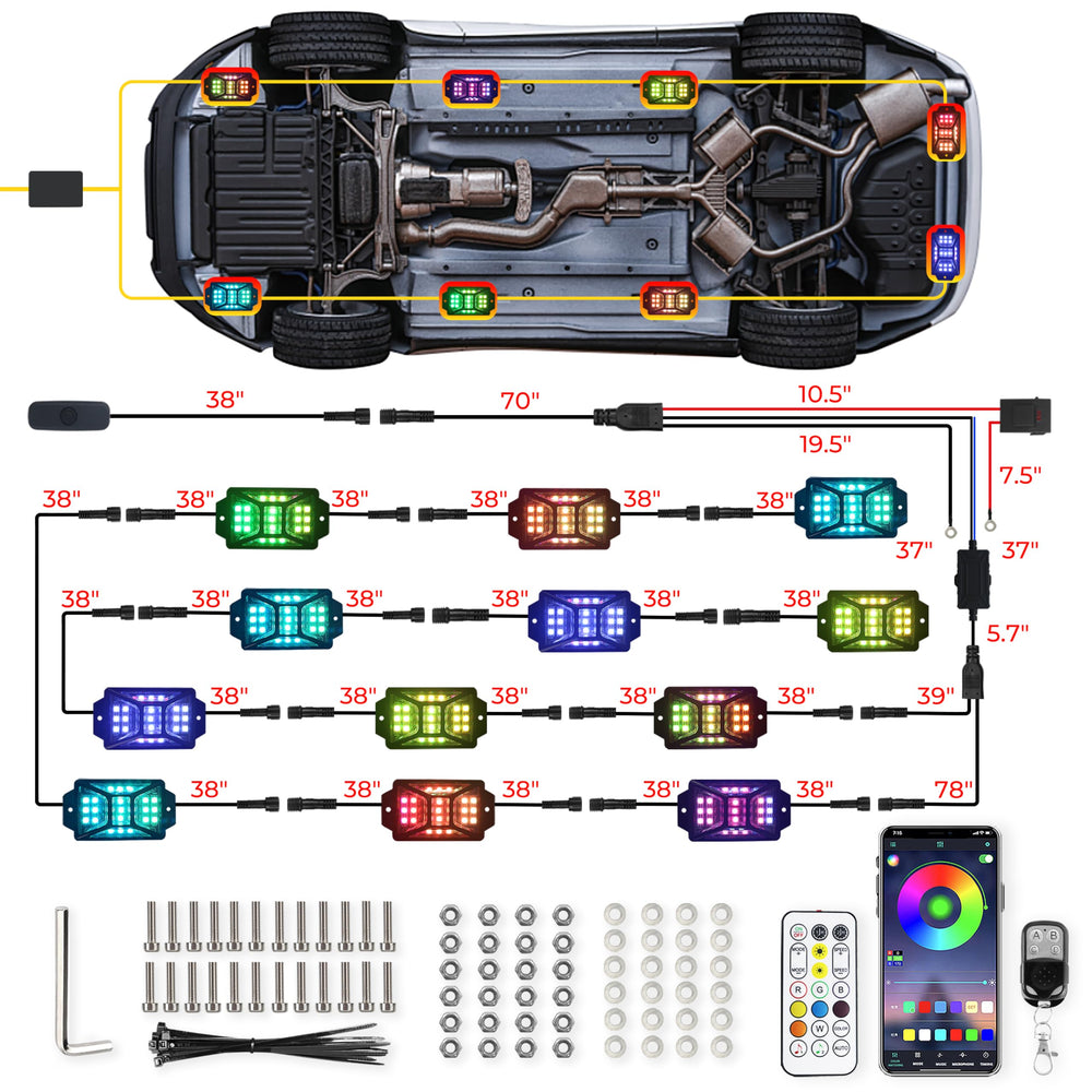 Auto Buero lifestyle night drive image showing colorful RGB effects on a truck