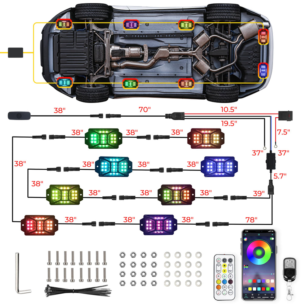 Auto Buero truck with underglow demonstrating night presentation