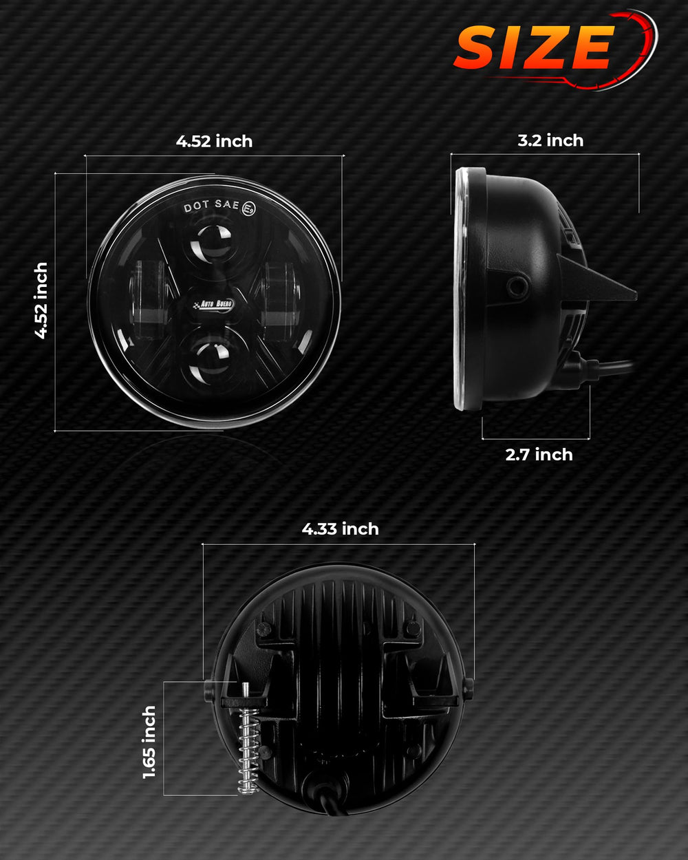 Auto Buero PC lens with waterproof seal protecting internal LEDs