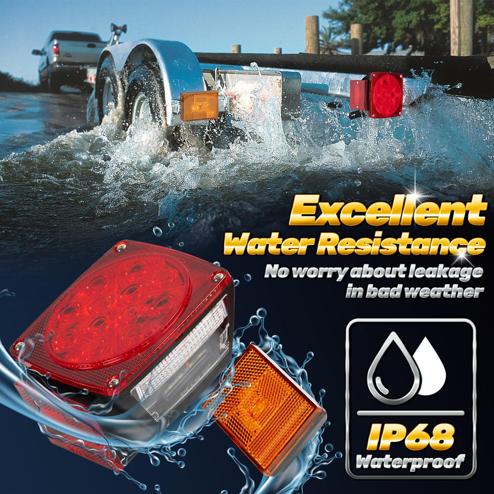 AUTO-GEKKO close-up of sealed lens highlighting IP68 waterproof protection