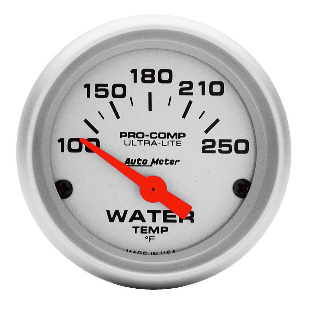 Auto Meter 4337 gauge face showing silver dial and orange pointer for fast legibility