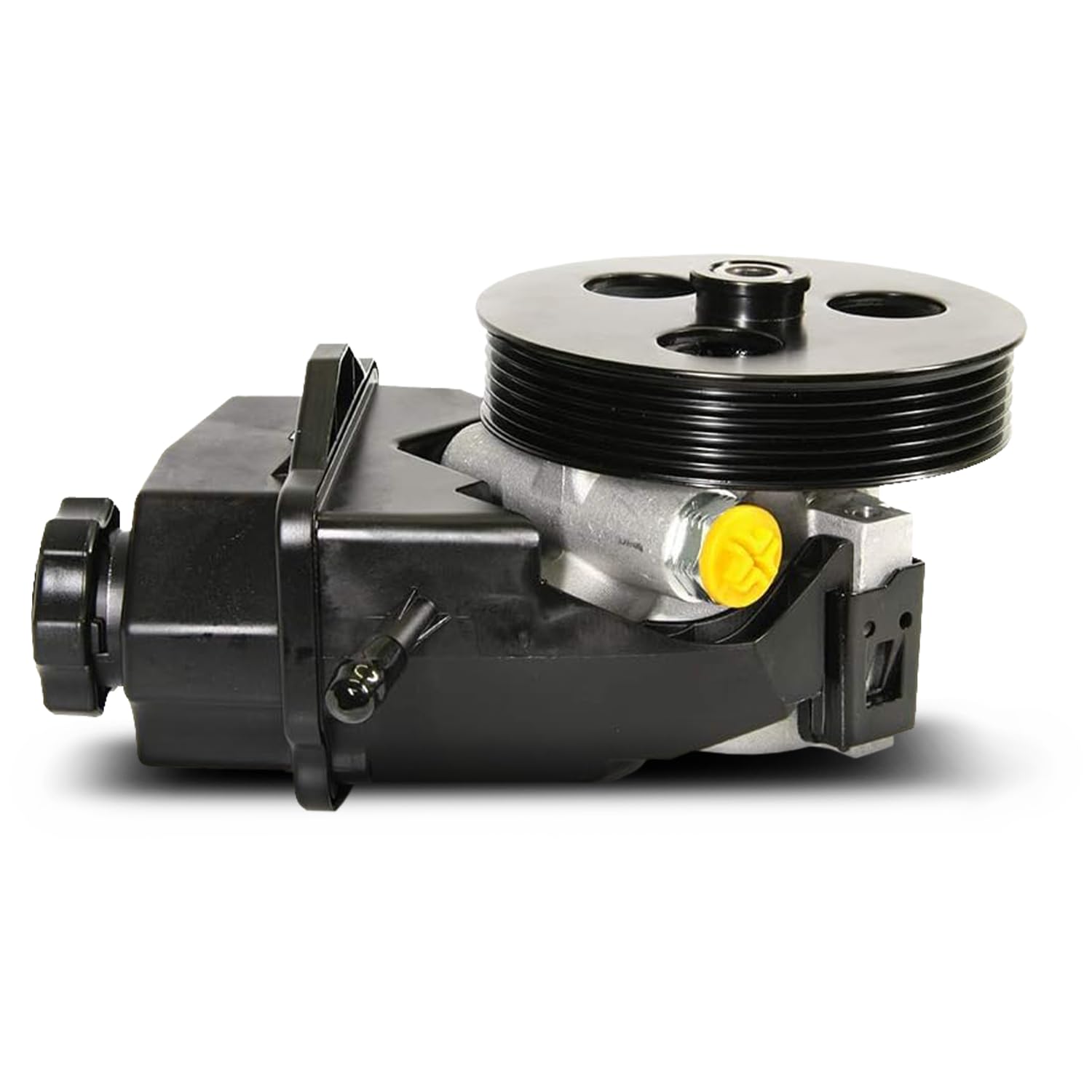 Auto Parts Prodigy pump front view showing pulley and improved steering response