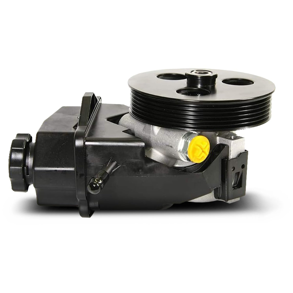 Auto Parts Prodigy pump front view showing pulley and improved steering response