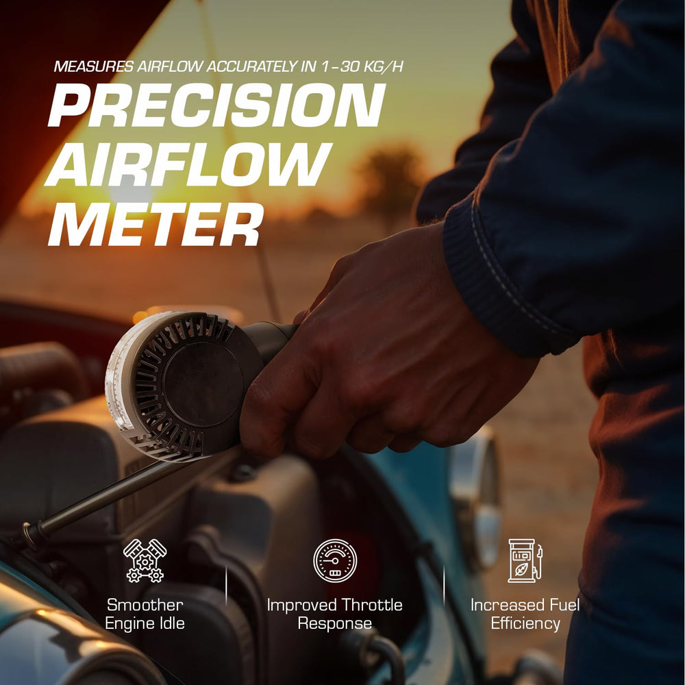 Auto Parts Prodigy close-up of the 1–30 kg/h gauge offering precise, easy-to-read airflow values