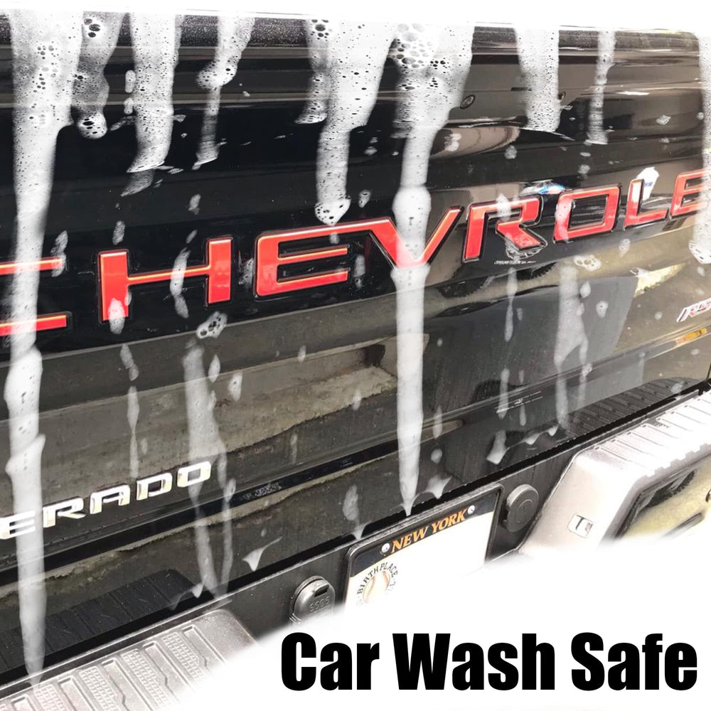 AUTO SAFETY 3M adhesive backing detail showing strong bond for long-lasting attachment