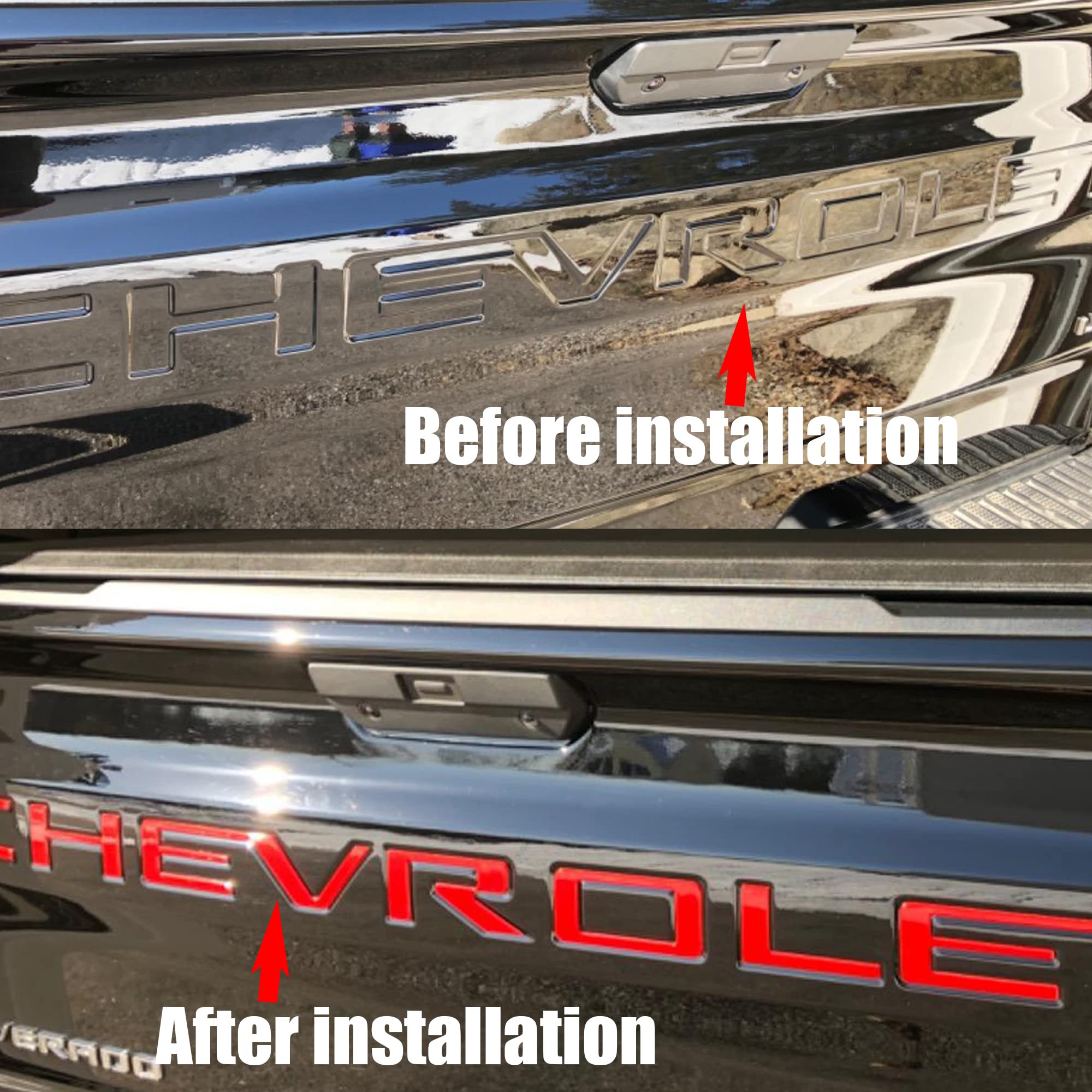 AUTO SAFETY close-up of red letter surface highlighting glossy texture and color durability