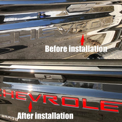 AUTO SAFETY close-up of red letter surface highlighting glossy texture and color durability