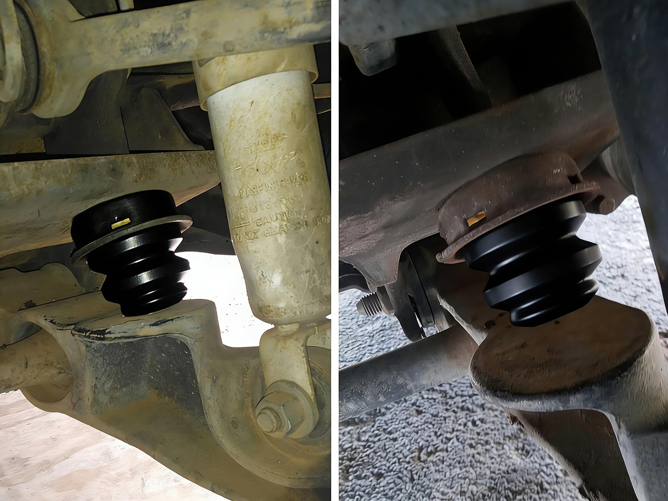 Autoacc bump stops next to ruler showing size and clear fitment reference