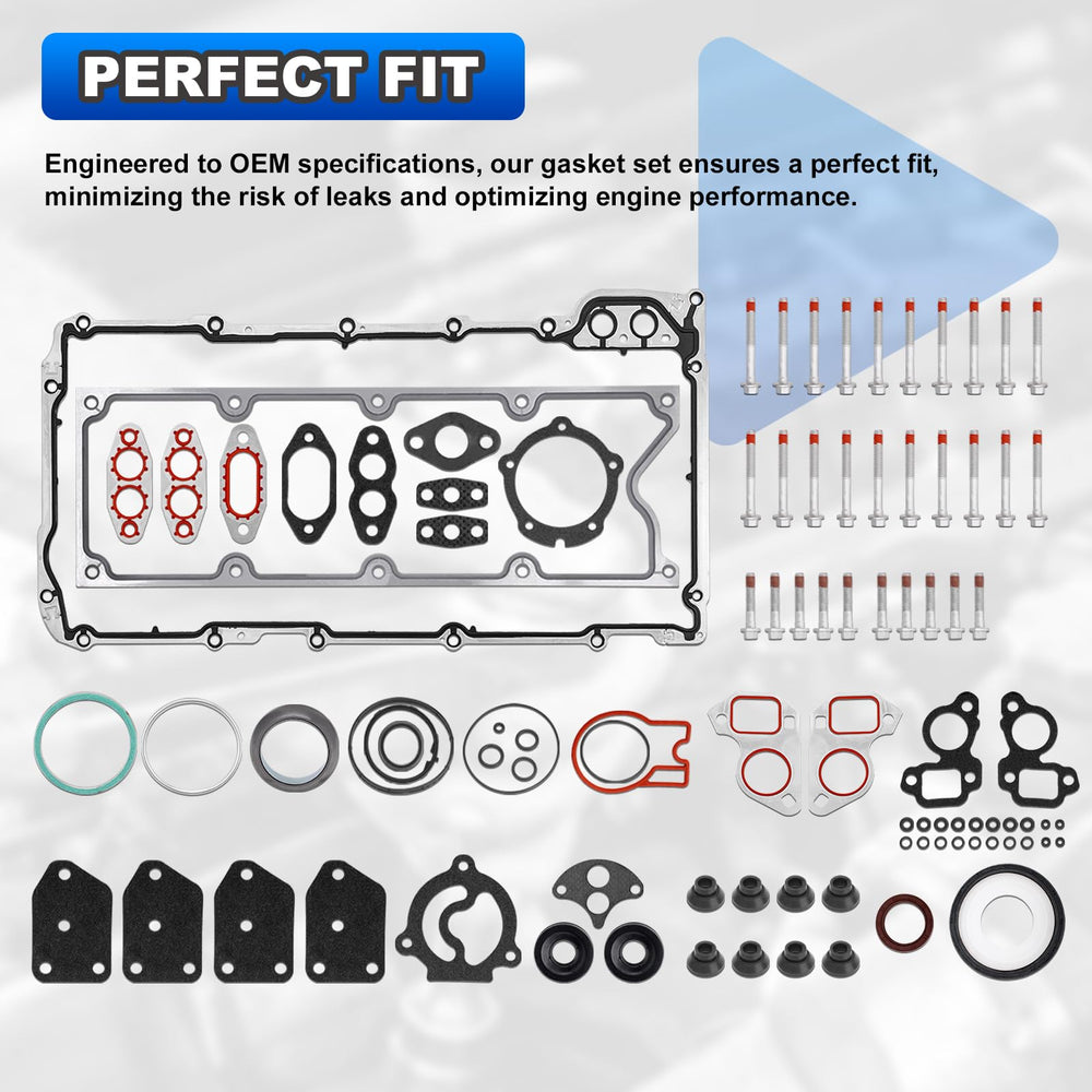 AUTOBABA gasket kit staged on a workbench during installation, demonstrates professional readiness