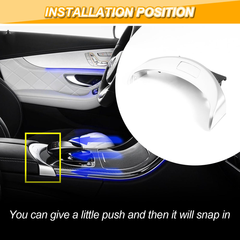 AUTOBABA installed in Mercedes center console demonstrating secure snap fit