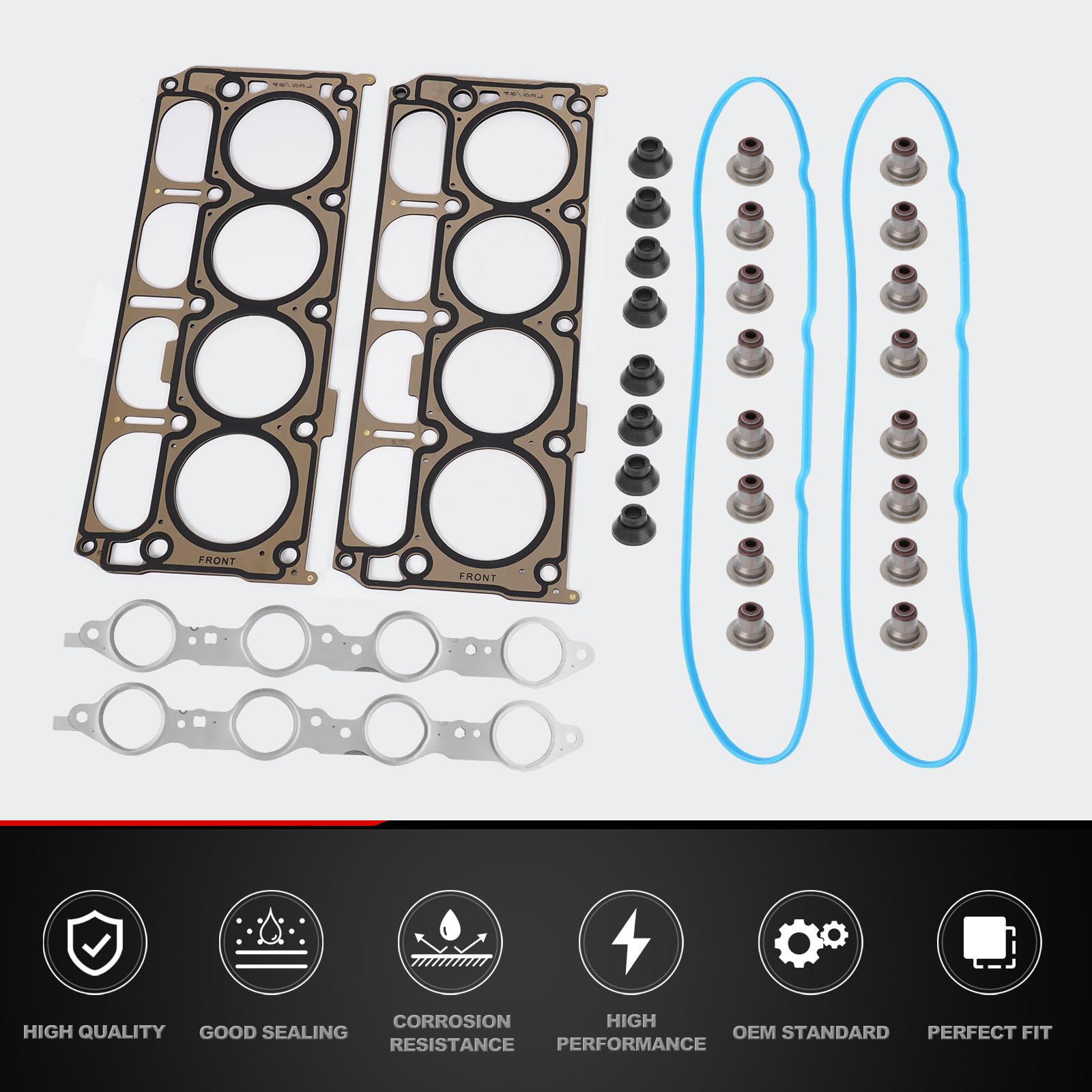 AUTOBABA intake and exhaust manifold gaskets detailed view to restore proper manifold sealing