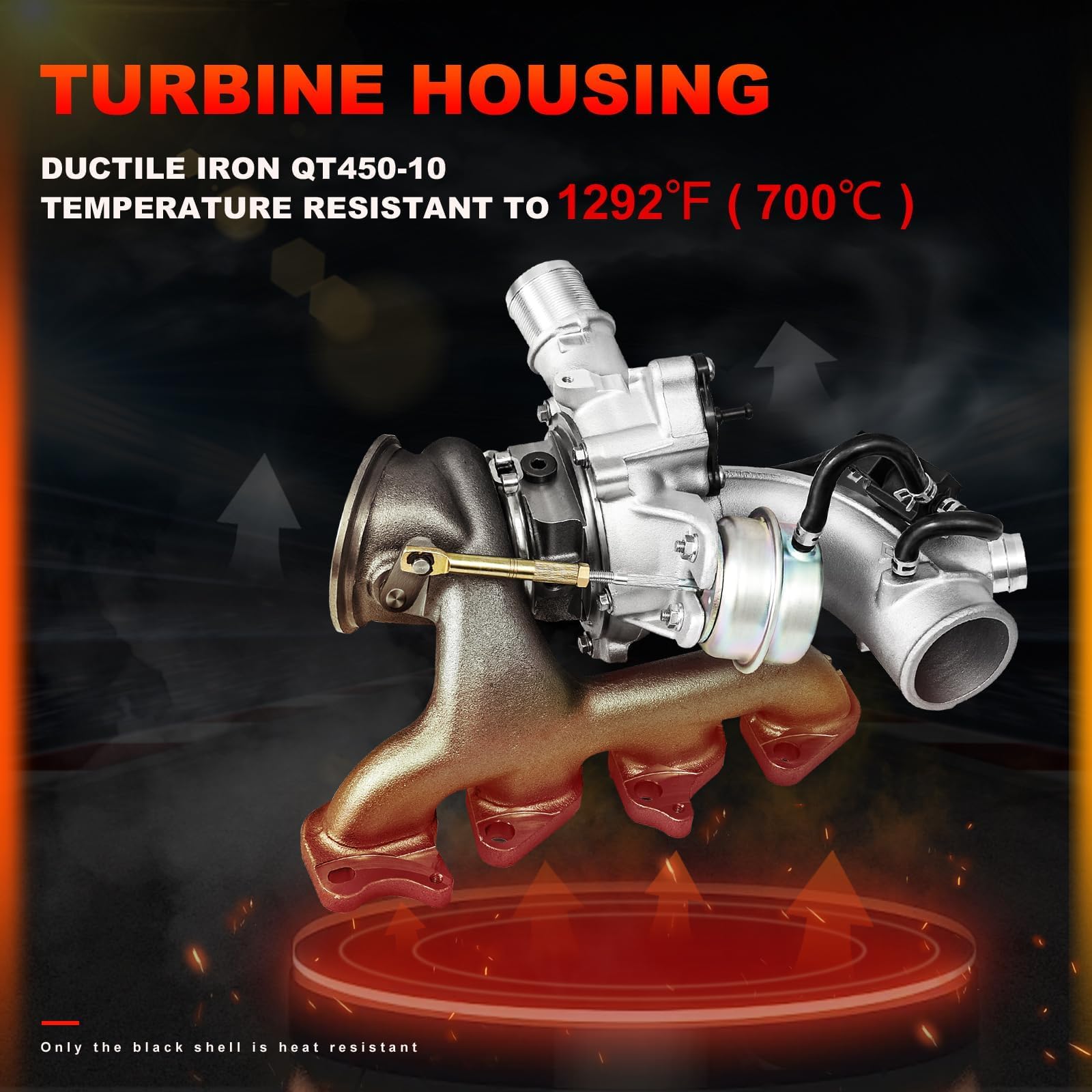 AUTOBABA turbocharger installed on engine demonstrating direct-fit replacement