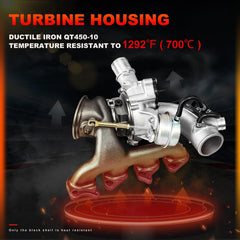 AUTOBABA turbocharger installed on engine demonstrating direct-fit replacement