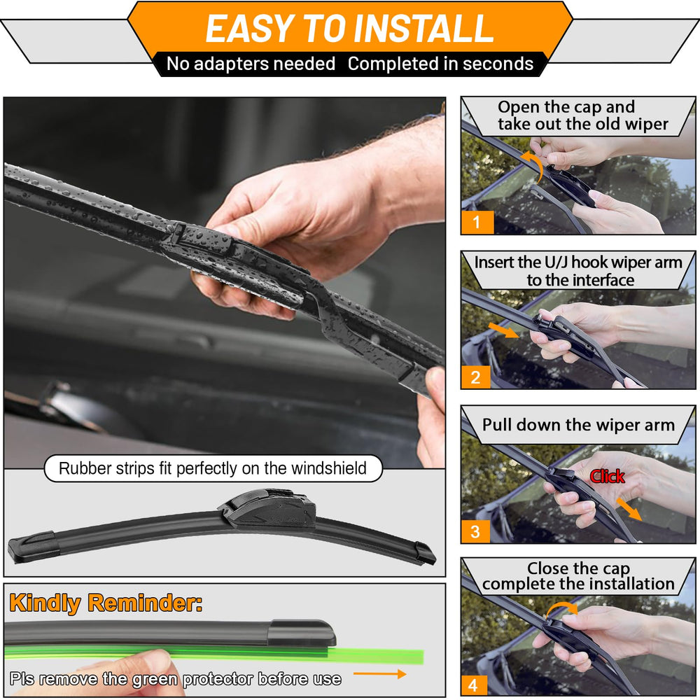 AUTOBOO wiper blades on parked truck showing reliable all-season performance