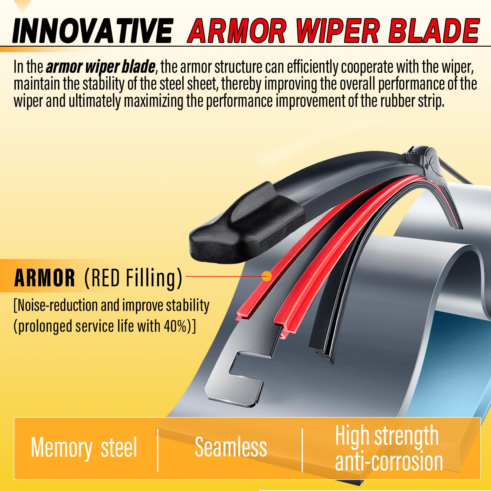AUTOBOO close-up of rubber edge providing streak-free wiping advantage