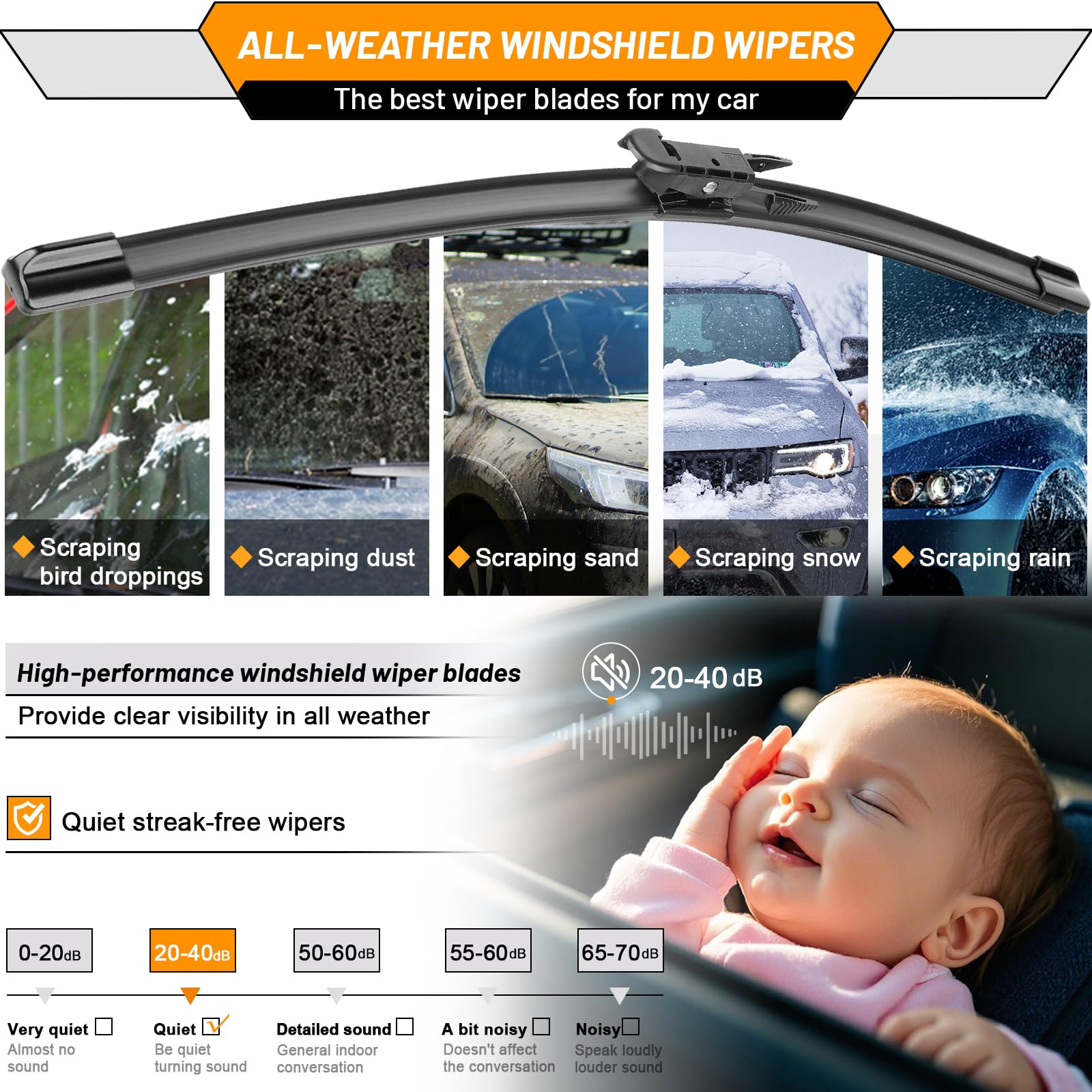 AUTOBOO in-car view of wiper clearing rain for improved visibility