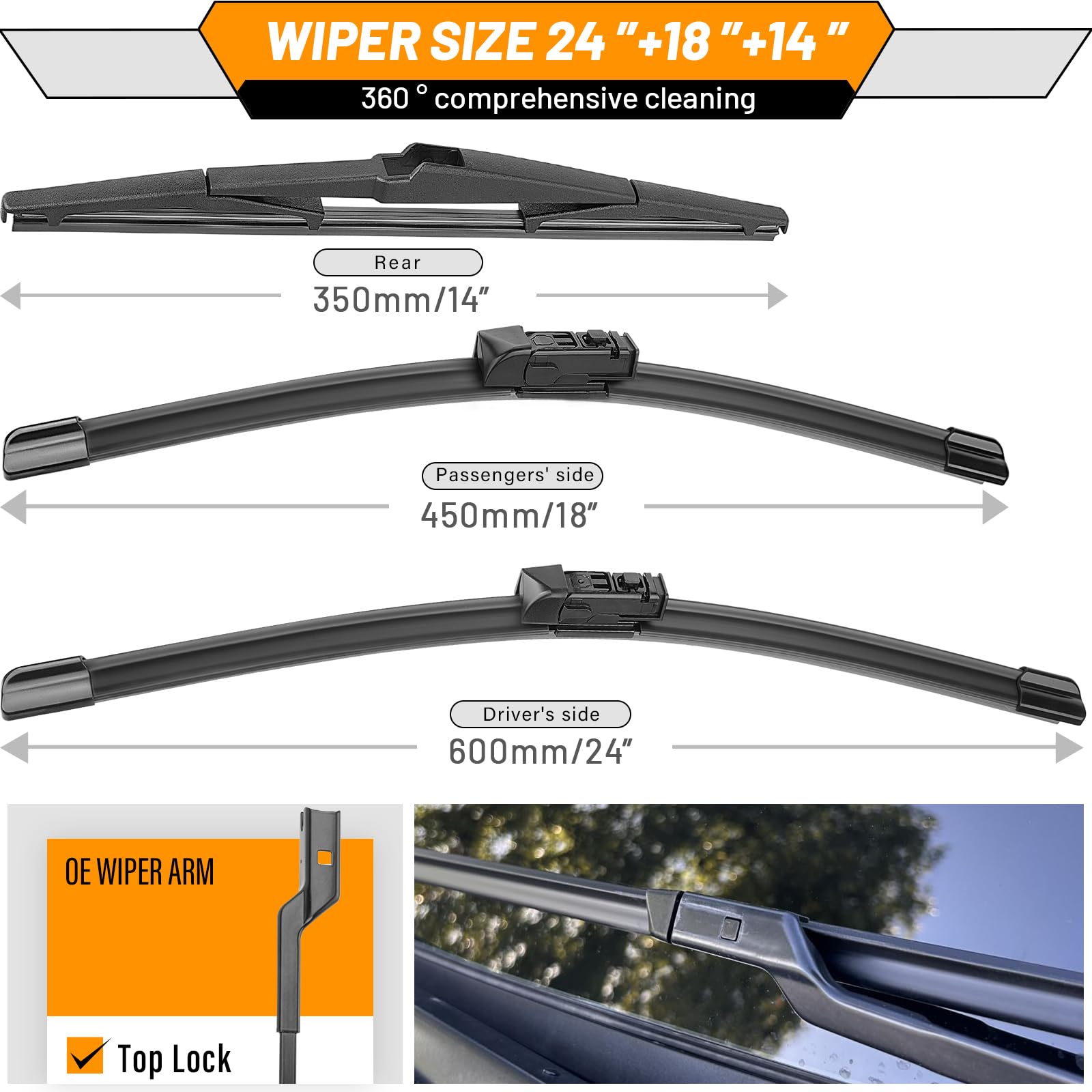 AUTOBOO blade installed on CX‑5 front windshield improves wet visibility