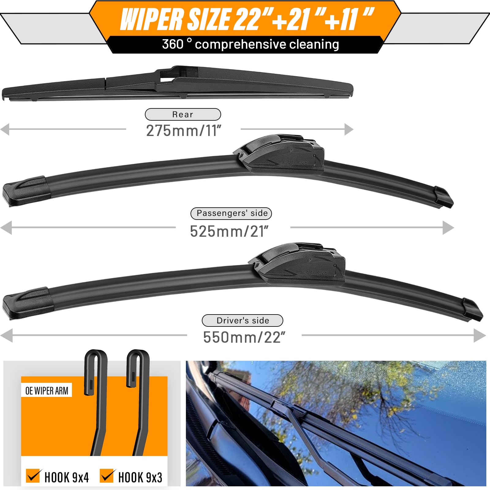 AUTOBOO right 21-inch blade detail highlighting even pressure contact