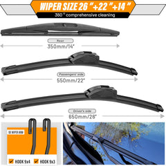 AUTOBOO right front blade installed on Pilot windshield for improved visibility