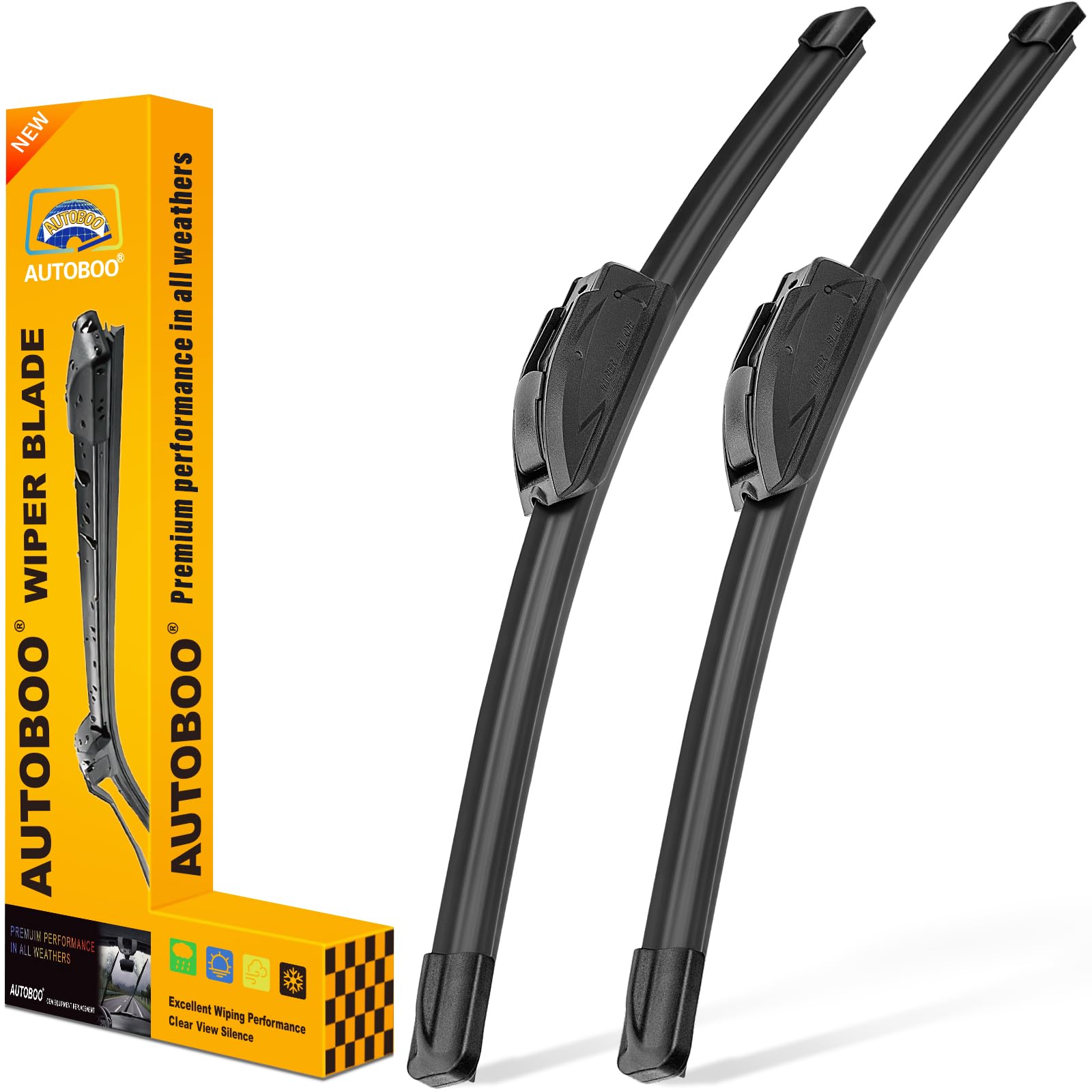 AUTOBOO wiper resisting snow and ice buildup for reliable winter use