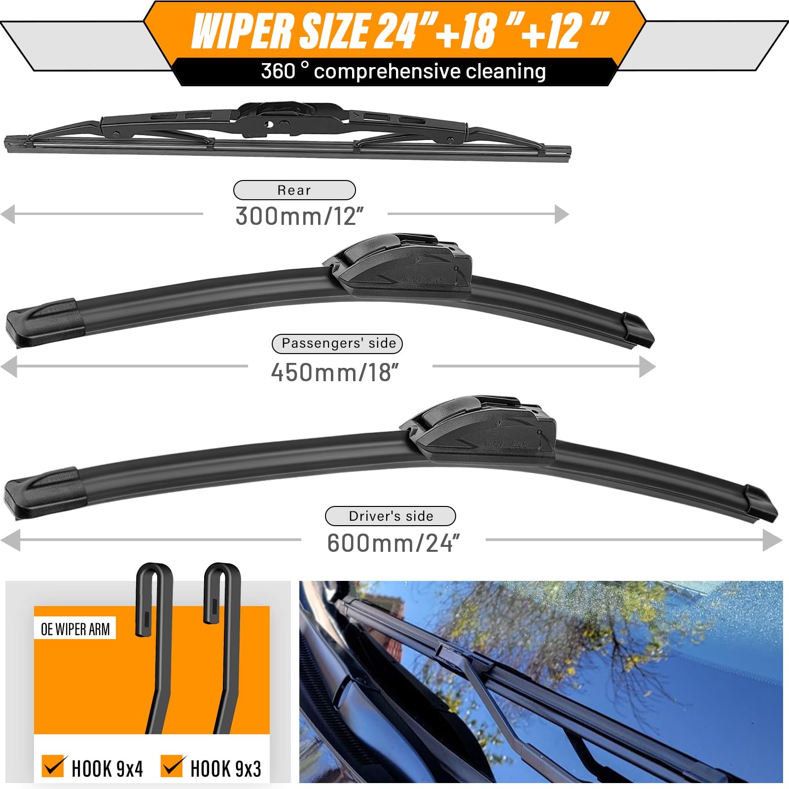 AUTOBOO driver side blade mounted on Buick Envision for clear view