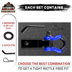 AUTOBOTS close-up of 3/4-inch shackle and 5/8-inch screw pin for reliable anchoring