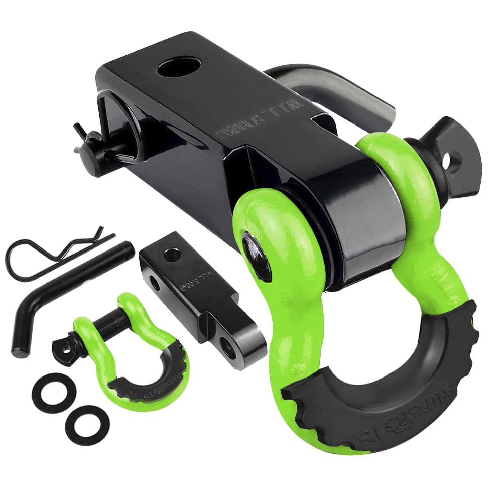 AUTOBOTS front view of green hitch receiver showing solid construction and visibility benefit