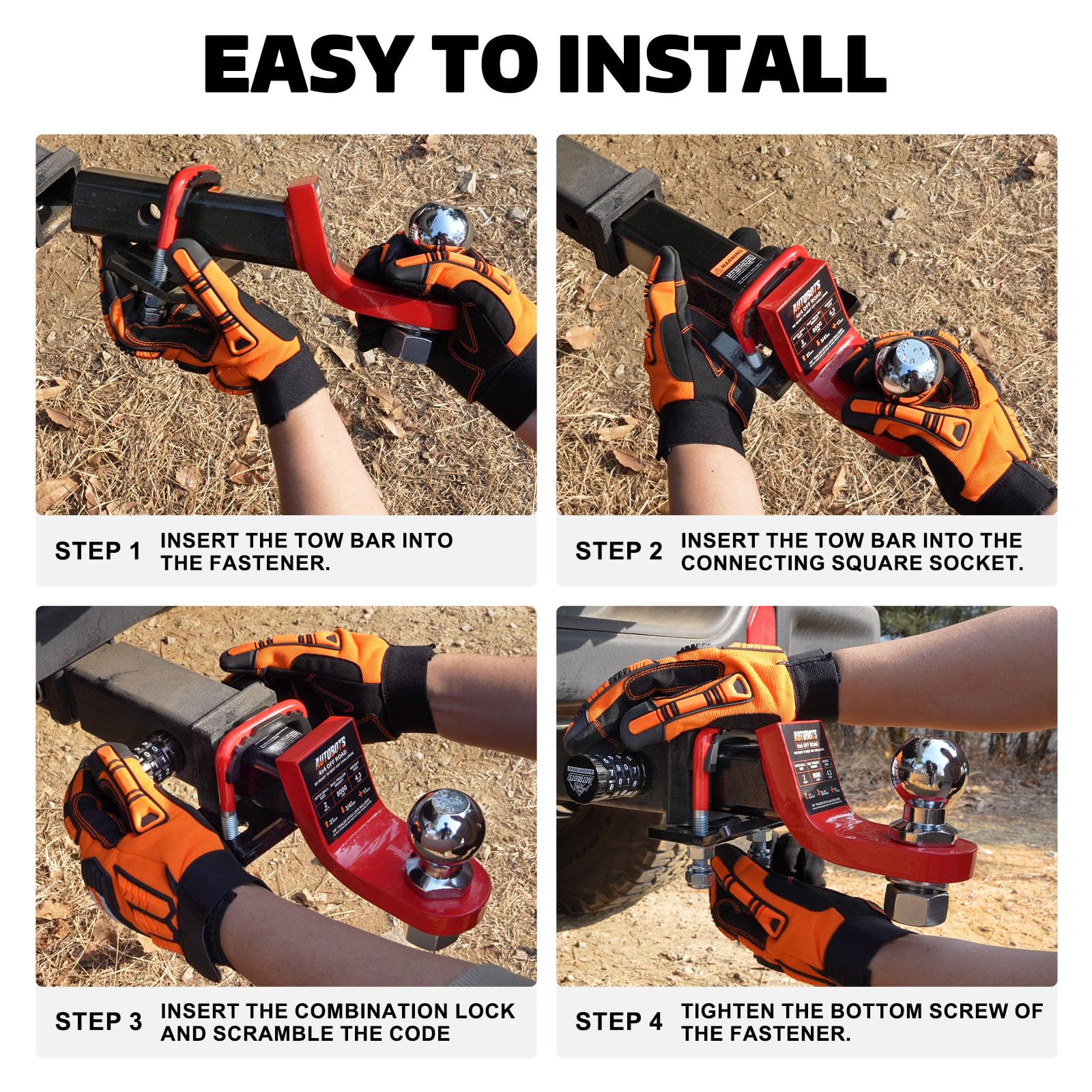 AUTOBOTS ball mount installed in receiver demonstrating easy compatibility