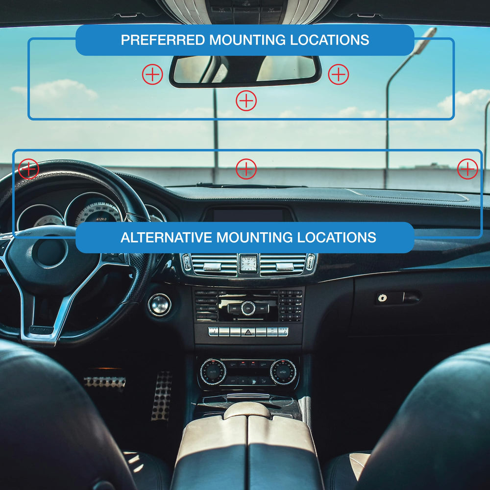 AUTOBOXCLUB holder visible through windshield in car driving scene for commuting convenience