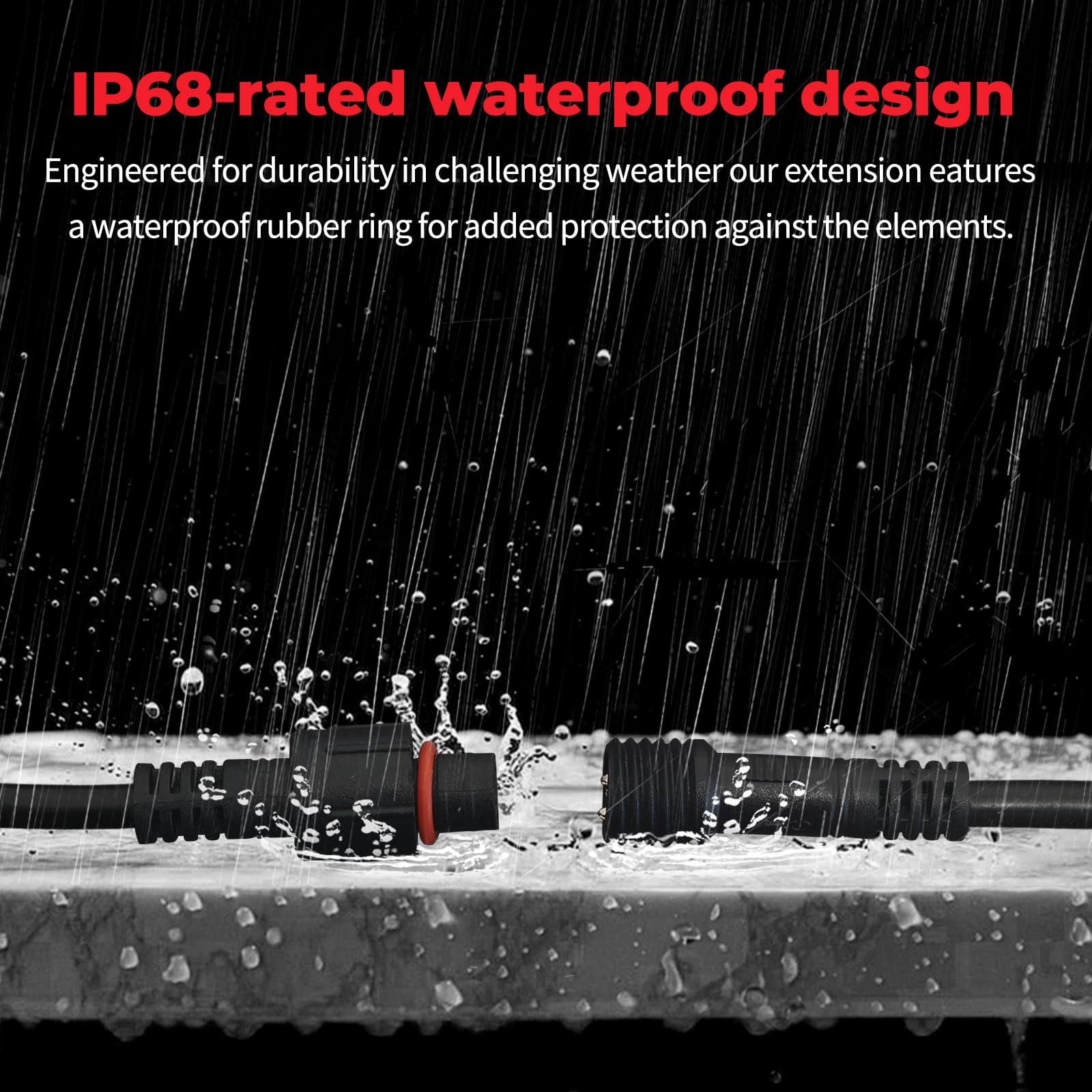 Auto Buero screw-on cap detail highlighting IP67 sealing that resists mud, rain and saltwater