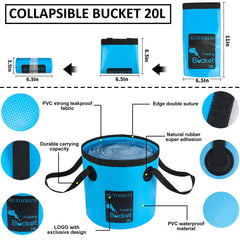 AUTODECO collapsible bucket in use during an outdoor car wash convenience