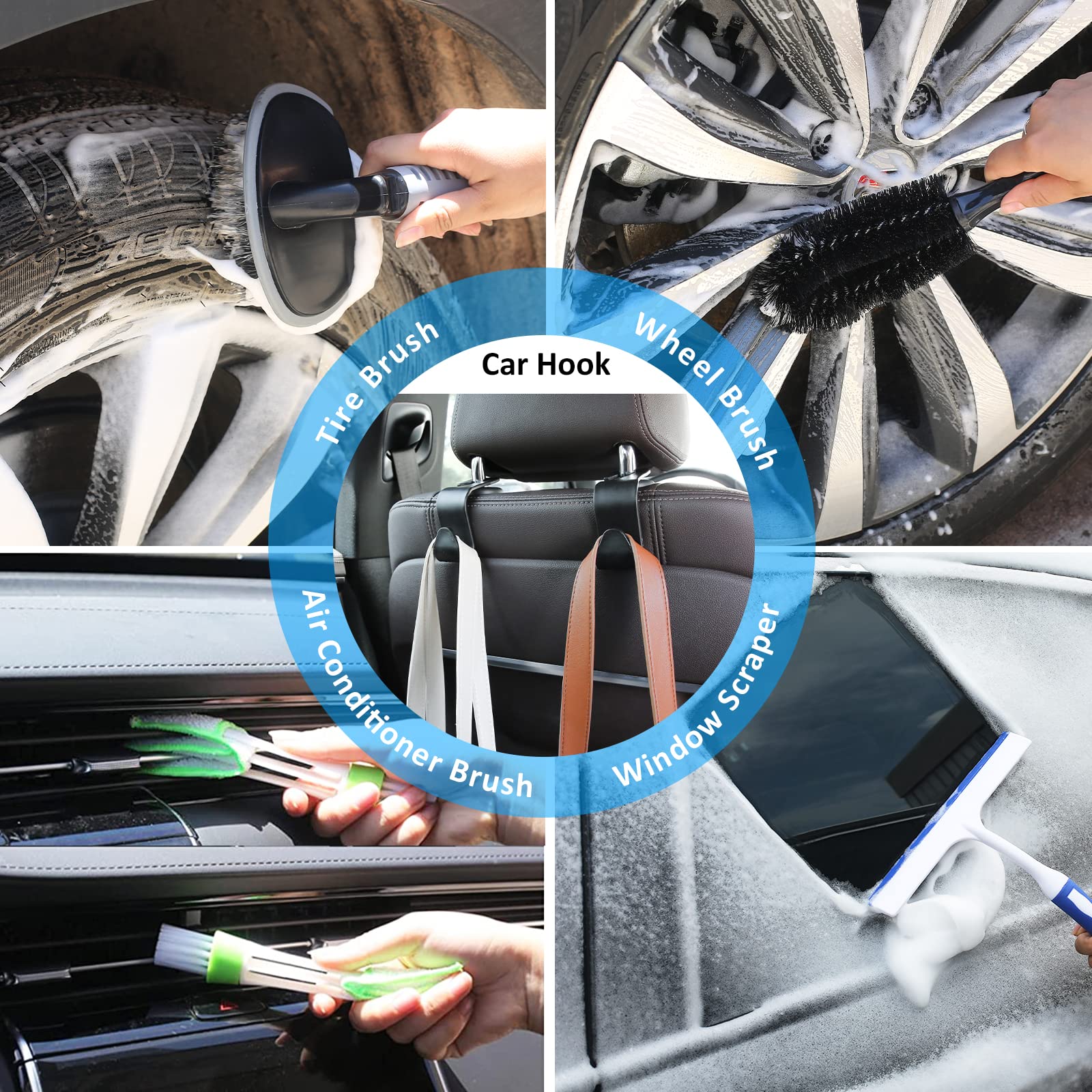AUTODECO snow shovel removing ice without scratching vehicle surfaces