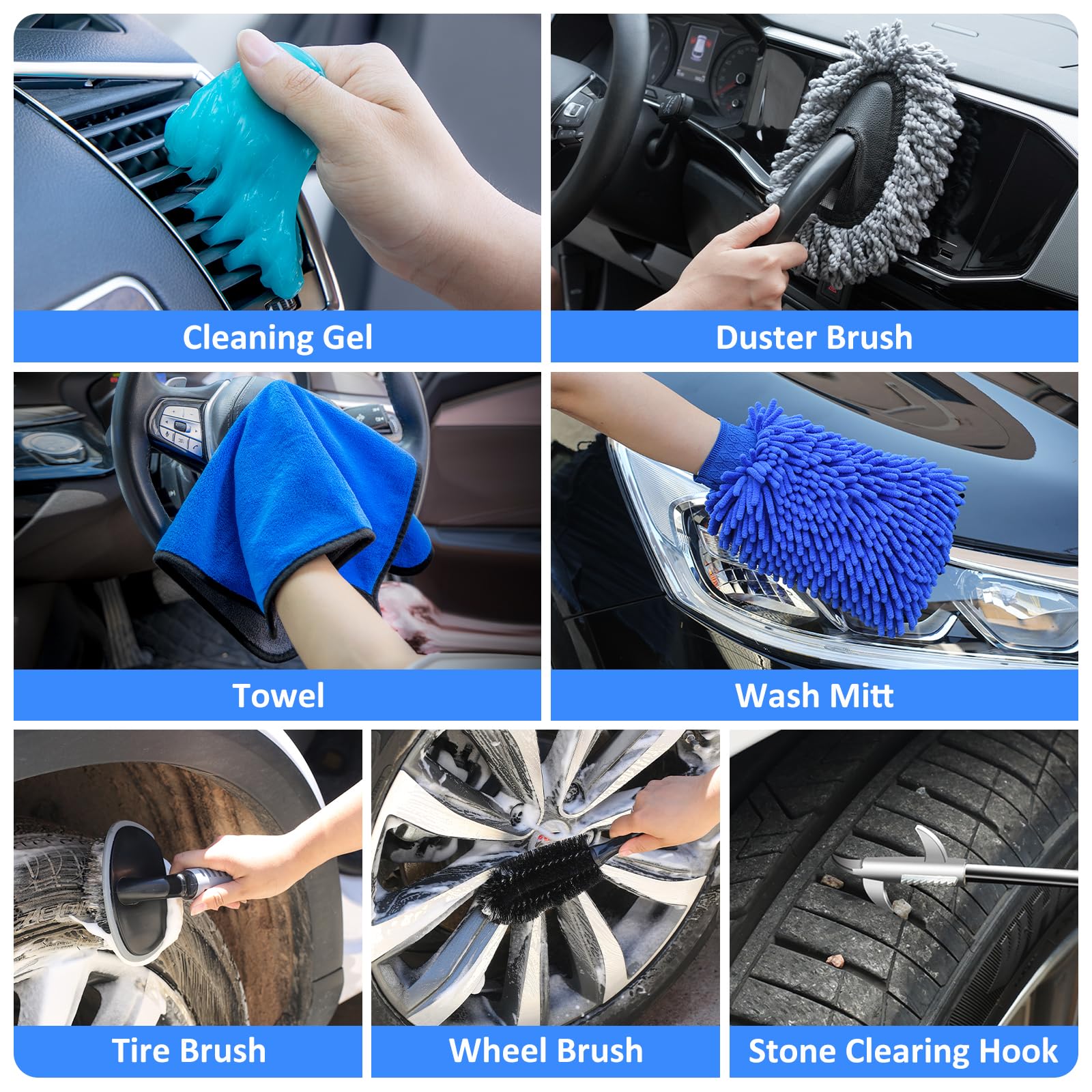 AUTODECO spray bottle and wax applicators for spot polishing and trim care