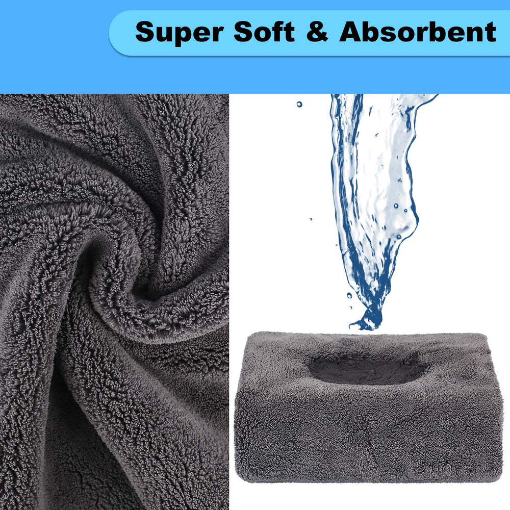 AUTODECO towel beside handle detail highlighting comfortable grip and quick cleanup