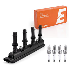 Autoexact front packaging showing coil and four plugs, clear fitment benefit